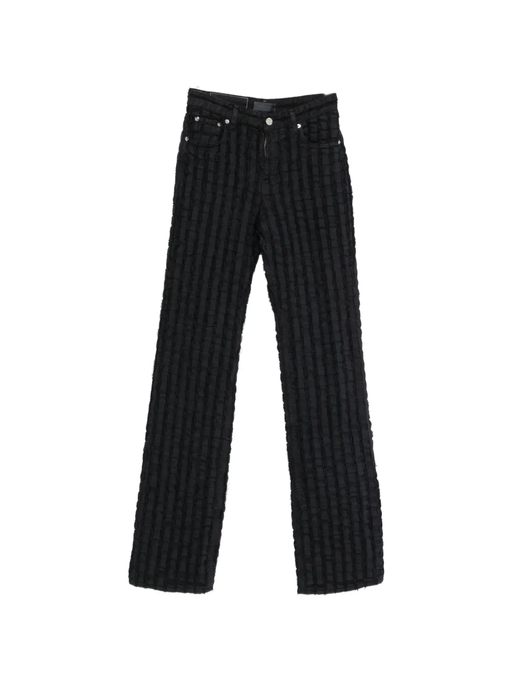 Haikure Star Bull Stripe distressed checked jeans - Nero