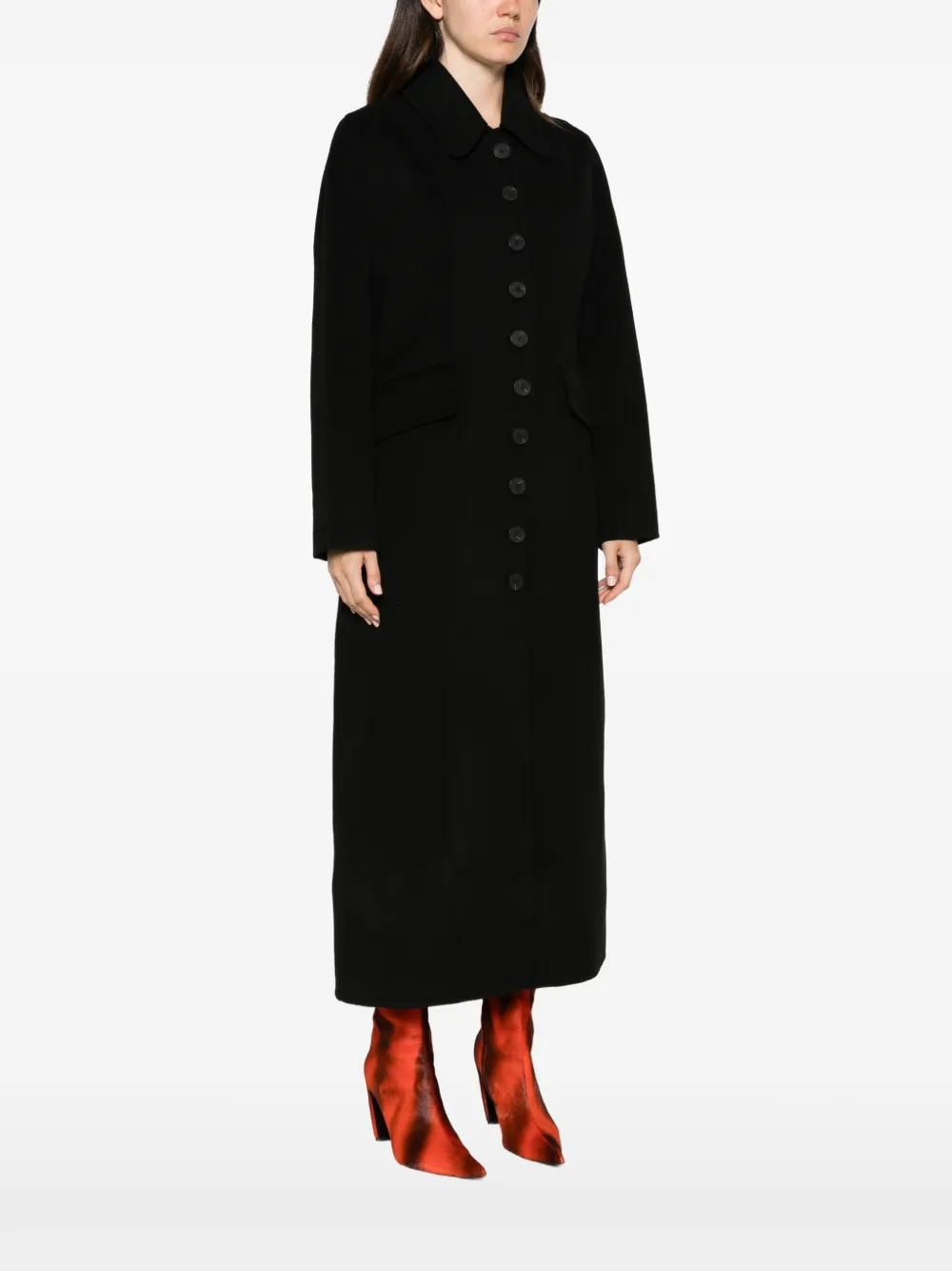 By Malene Birger Magdalena single-breasted coat Zwart