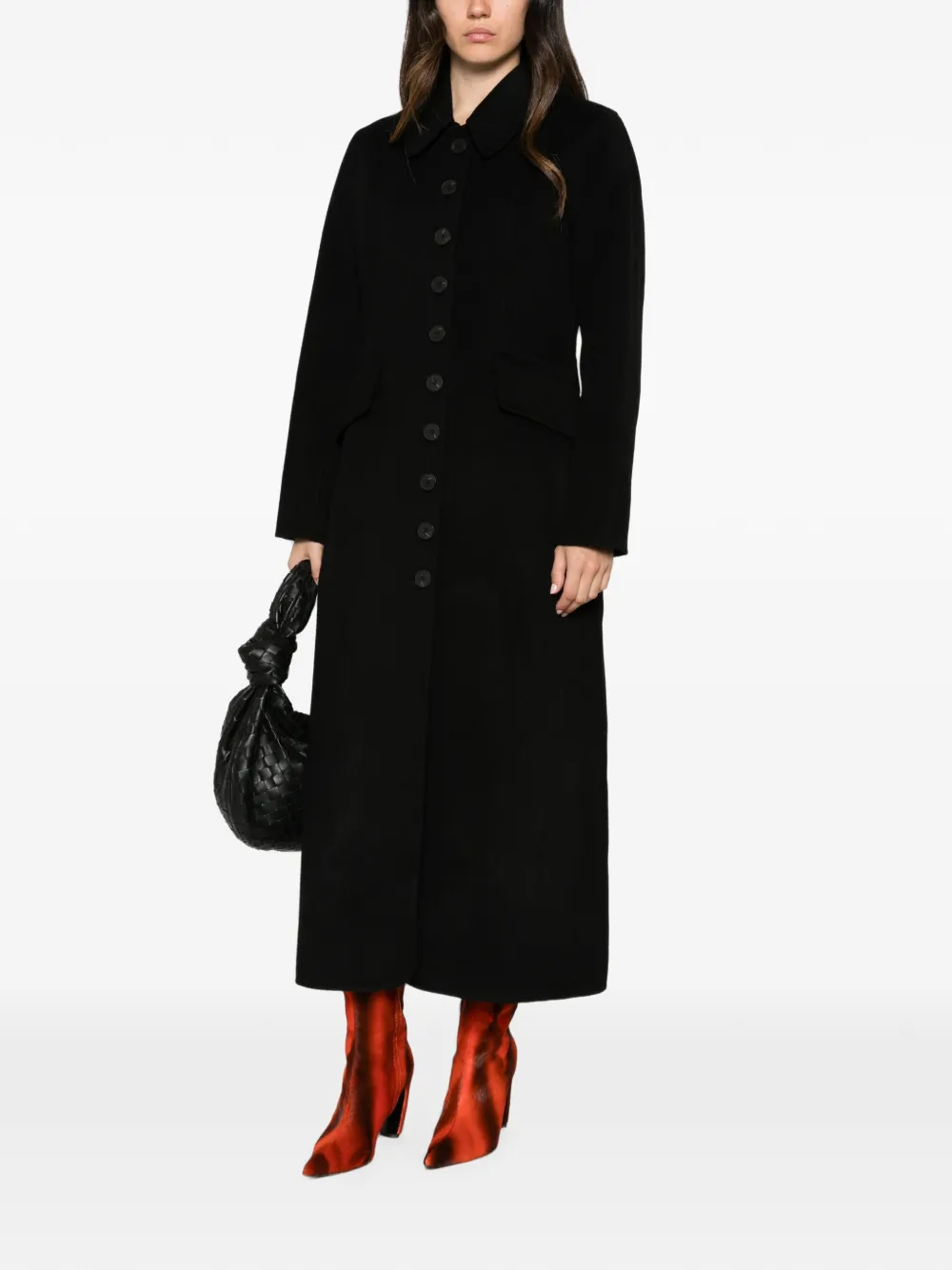 By Malene Birger Magdalena single-breasted coat Zwart