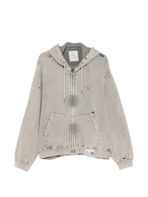 Maison MIHARA YASUHIRO distressed-effect zip-up hoodie