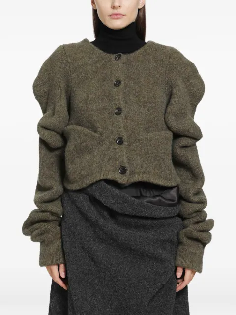 PILLINGS draped cashmere cardigan