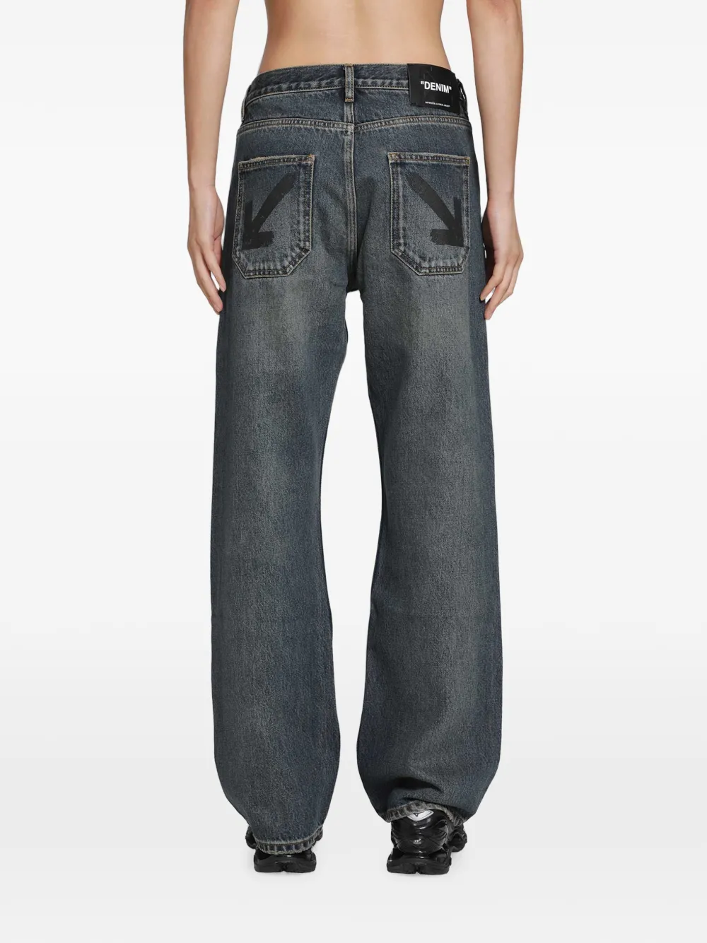 Off-White Half Arrow skinny relax jeans Blauw