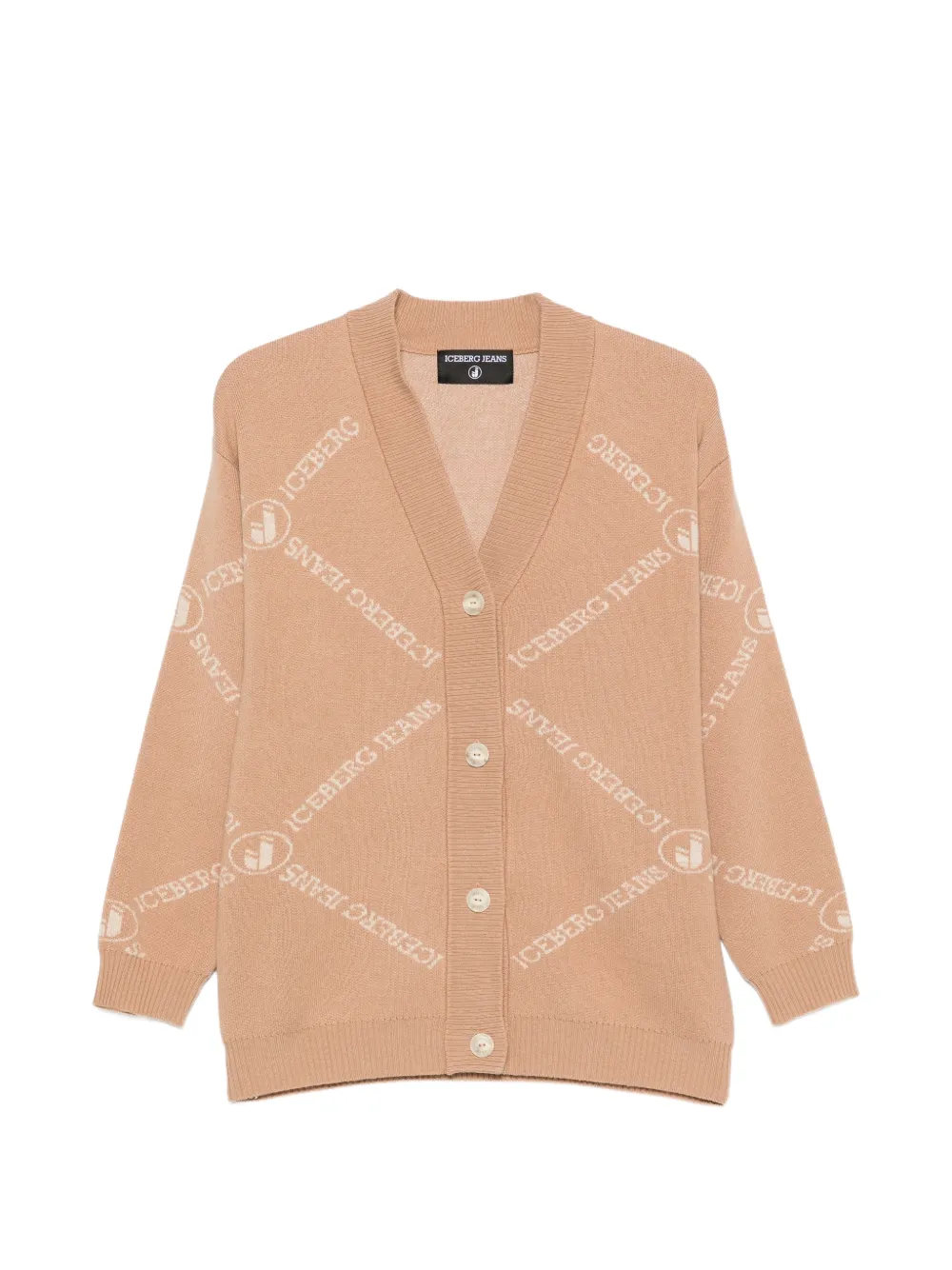Iceberg logo-intarsia V-neck cardigan