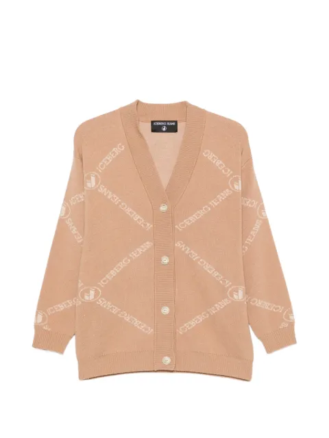 Iceberg logo-intarsia V-neck cardigan
