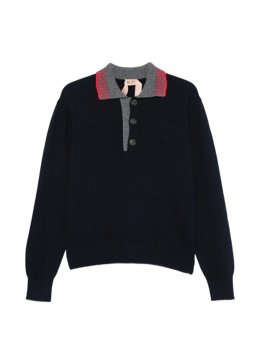 Nº21 contrast-collar polo top