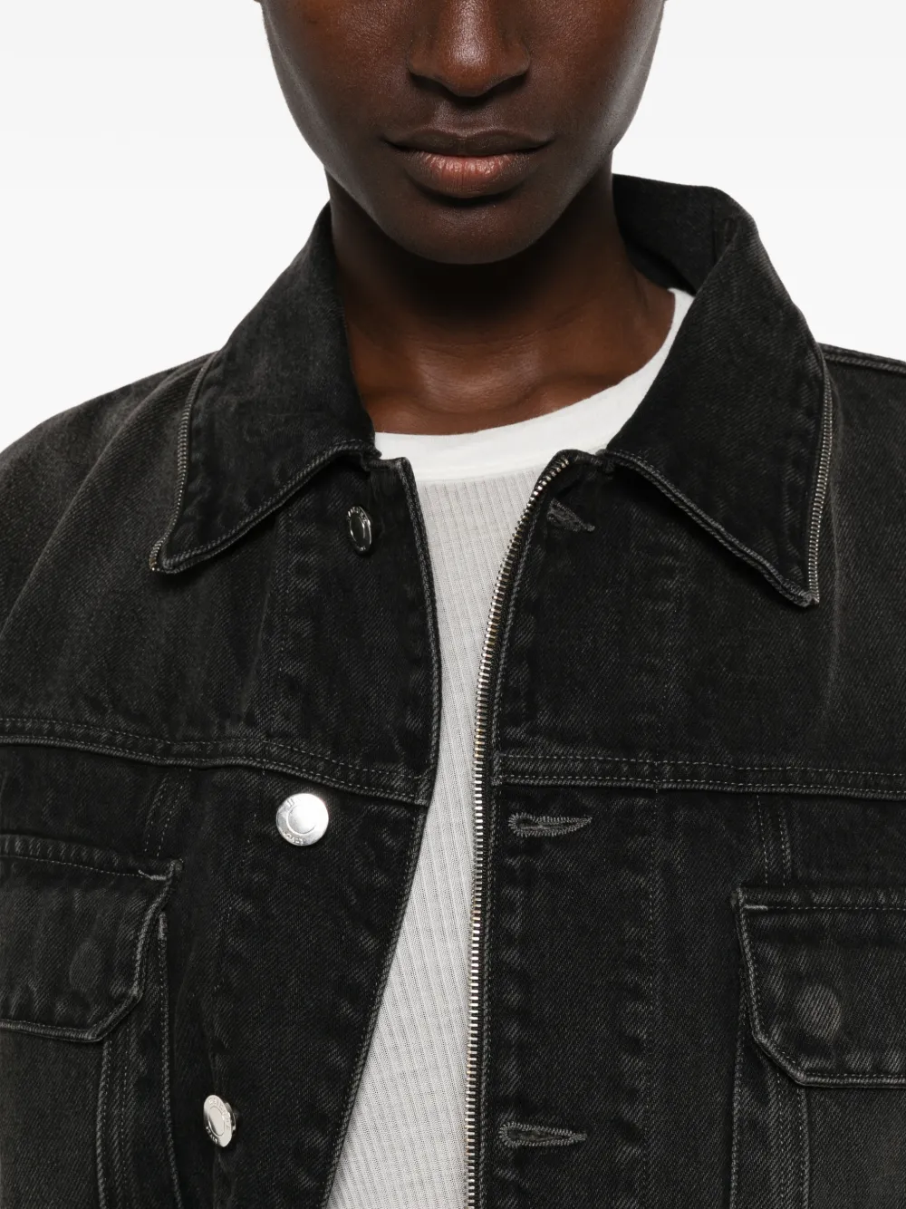 Haikure Legacy denim jack met ritsdetail Zwart