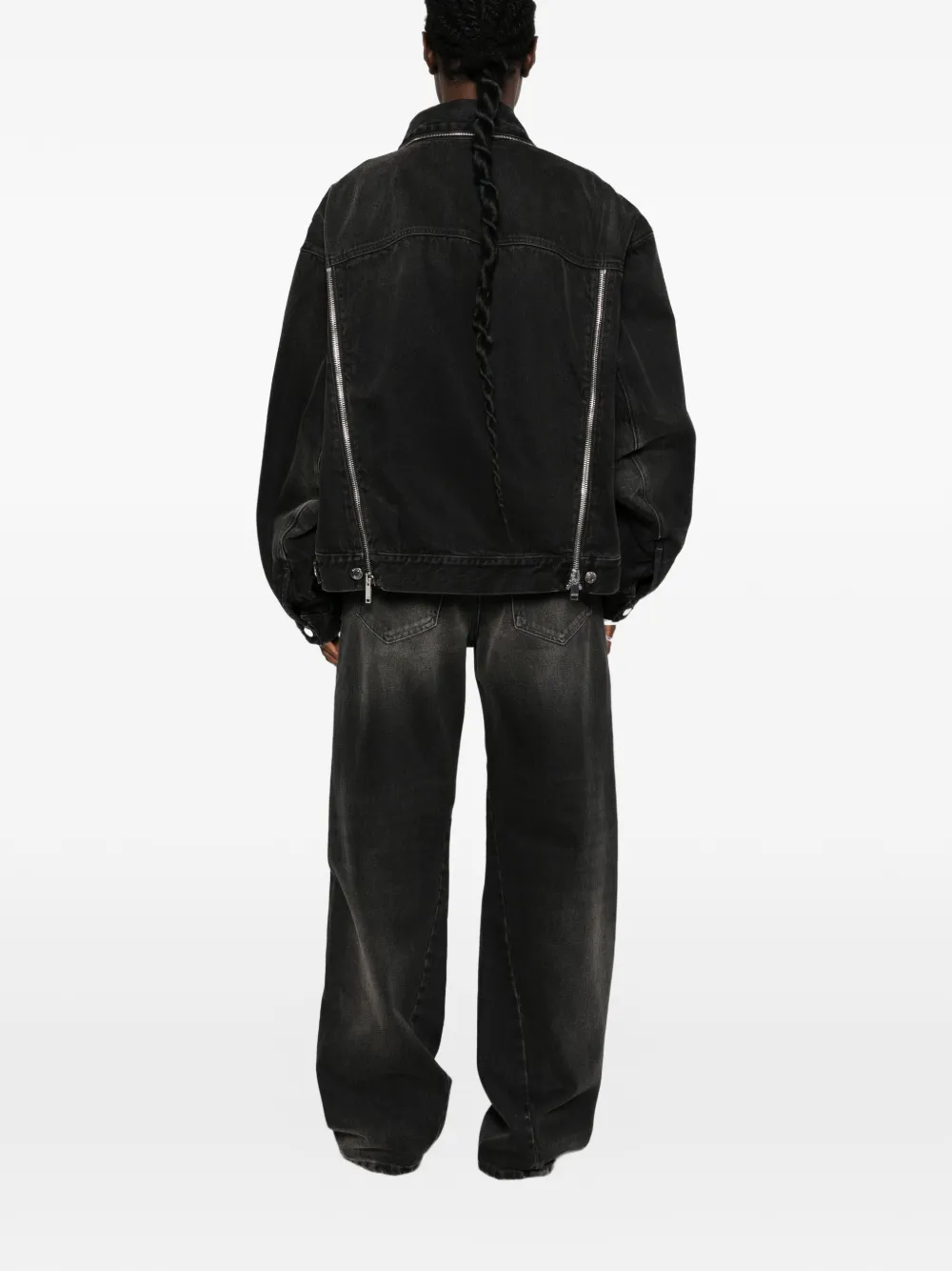 Haikure Legacy denim jack met ritsdetail Zwart
