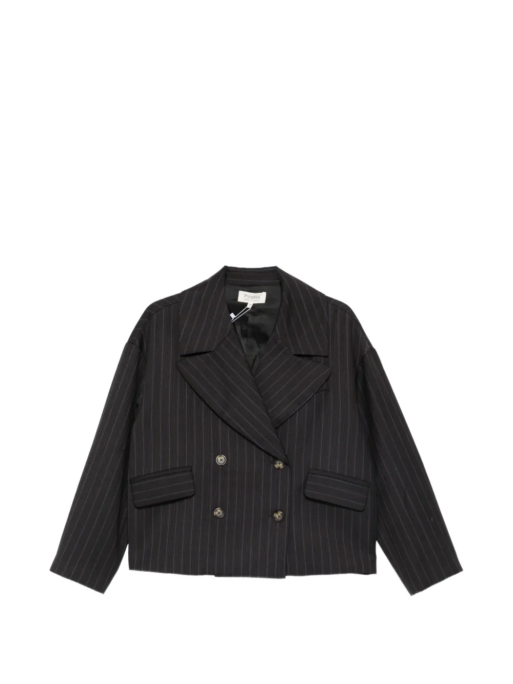 PSOPHIA pinstriped double-breasted blazer - Braun