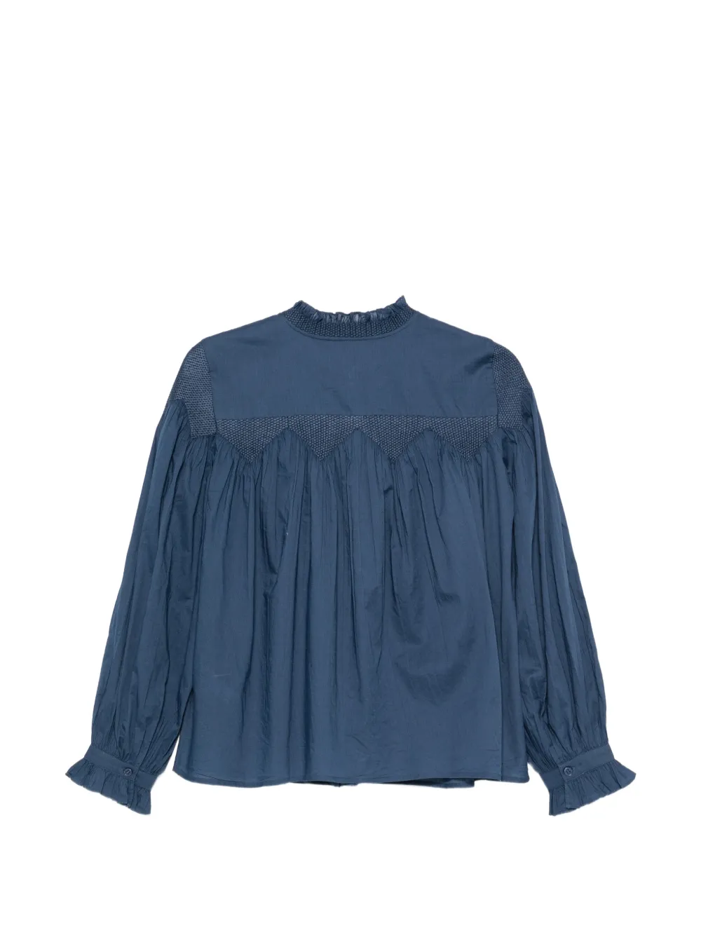 Ba&Sh Tonia gesmockte blouse met ruches Blauw