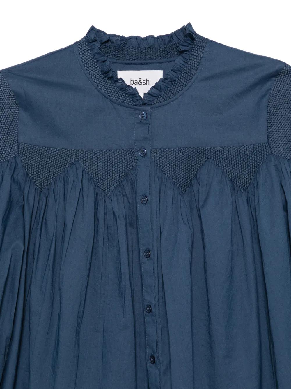 Ba&Sh Tonia gesmockte blouse met ruches Blauw