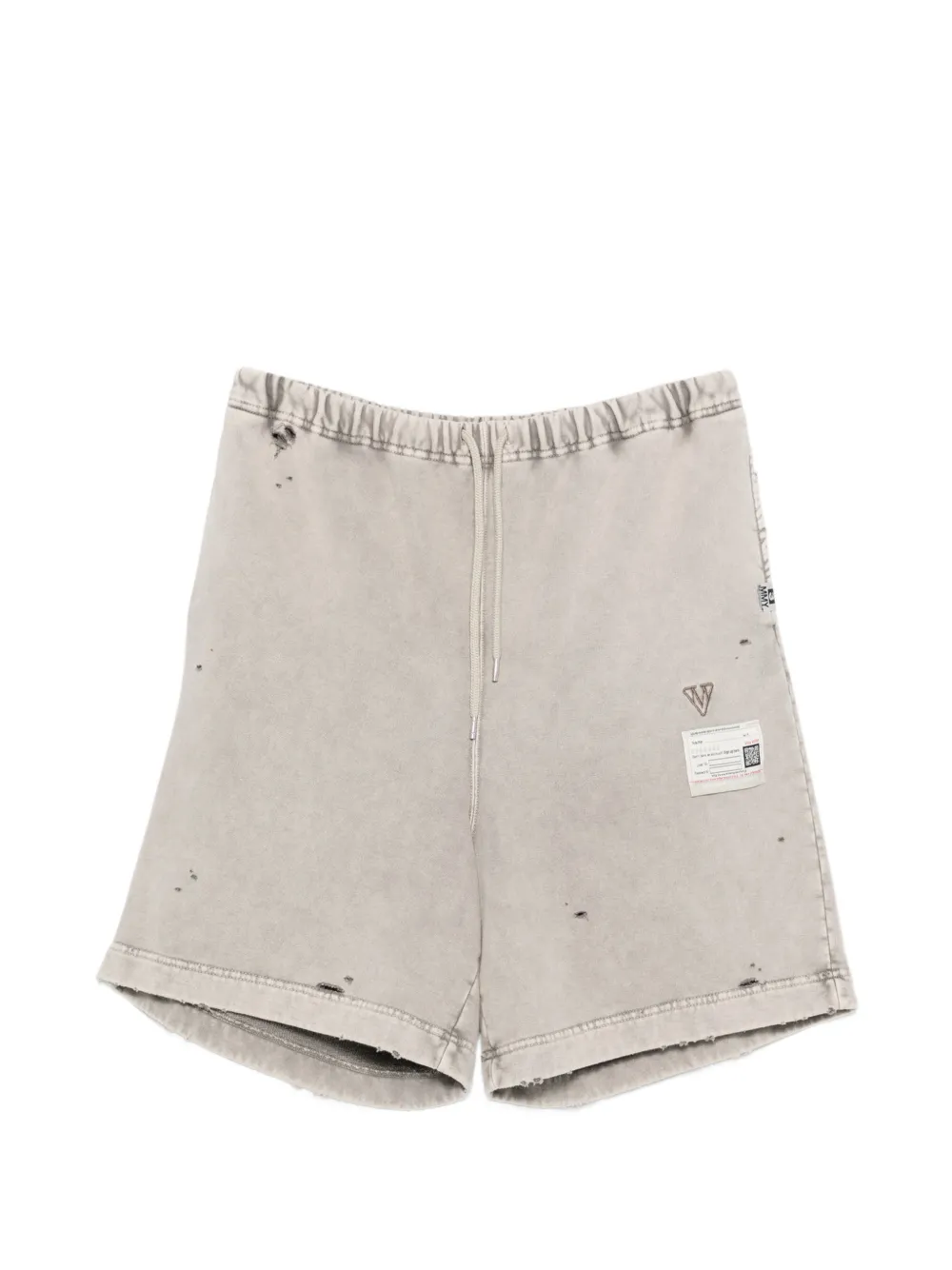 Maison MIHARA YASUHIRO distressed drawstring shorts - Grigio