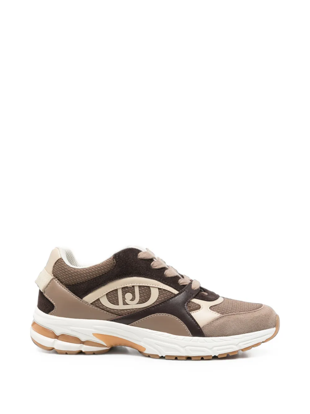 LIU JO Trixie panelled logo-patch sneakers - Marrone