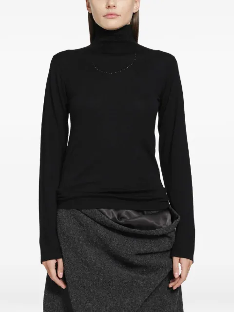 PILLINGS perforated turtleneck sweater
