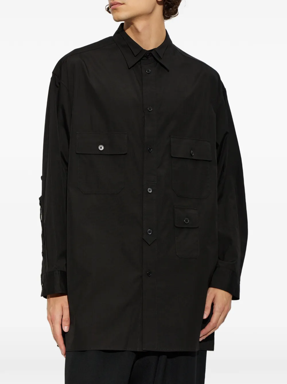 Yohji Yamamoto Overhemd met meerdere zakken Zwart