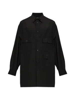 Ralph Lauren Purple Label double-pocket long-sleeve Shirt | Black