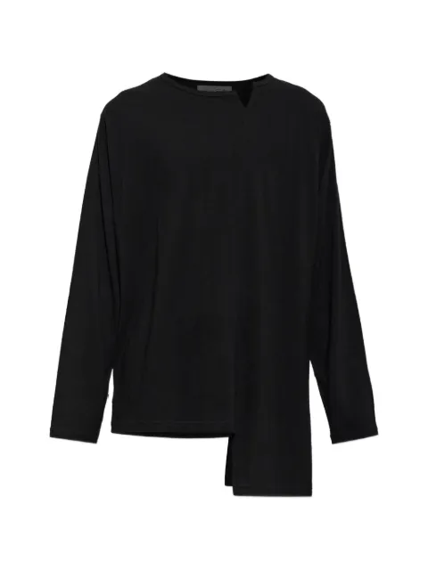 Yohji Yamamoto playera asimétrica de manga larga