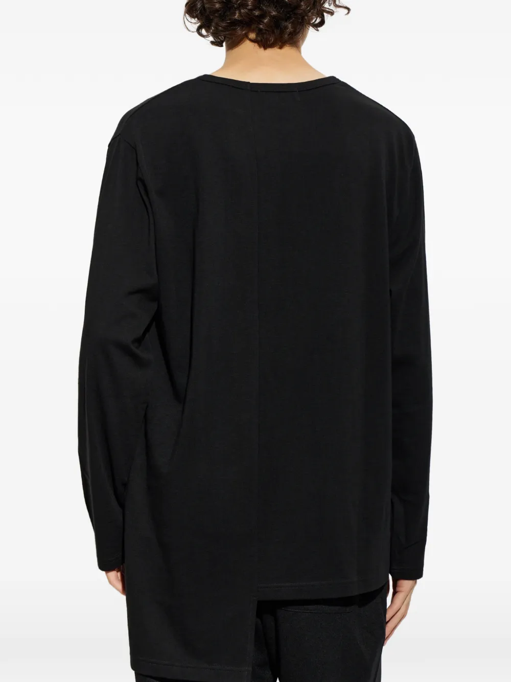 Yohji Yamamoto Asymmetrisch T-shirt met lange mouwen Zwart