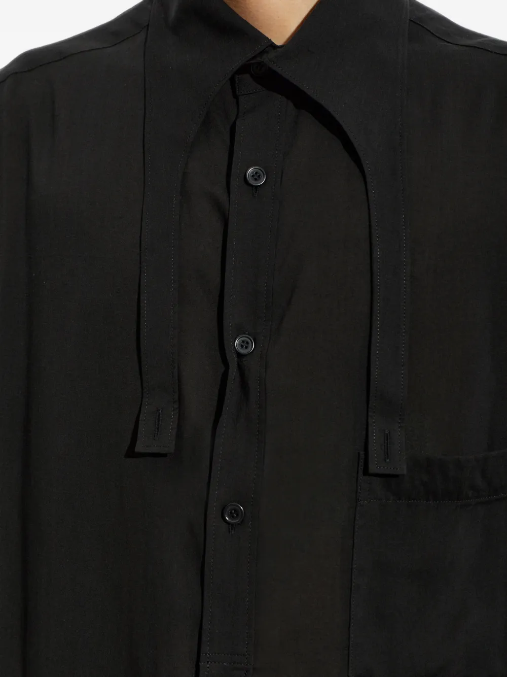 Yohji Yamamoto Oversized lang overhemd Zwart