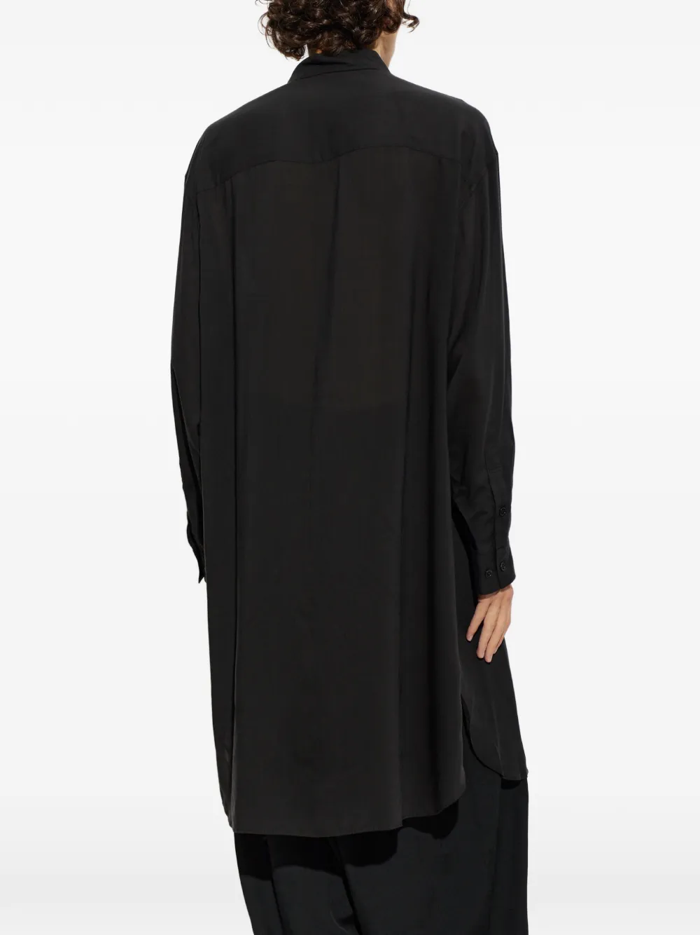 Yohji Yamamoto Oversized lang overhemd Zwart
