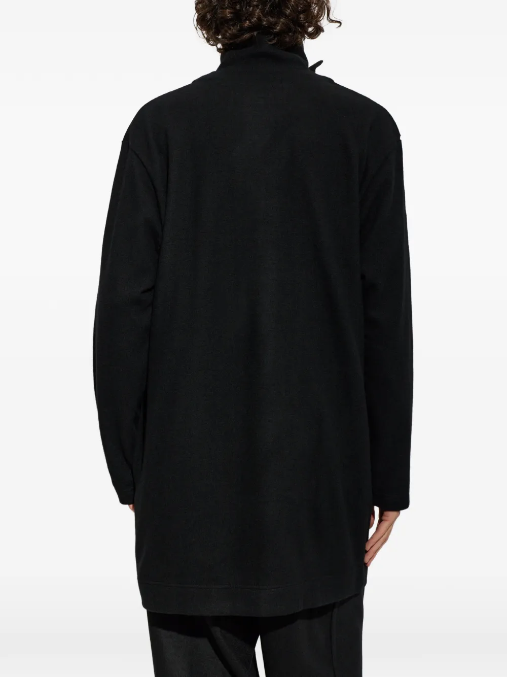 Yohji Yamamoto Jas met opstaande kraag en knoopsluiting aan de voorkant Zwart