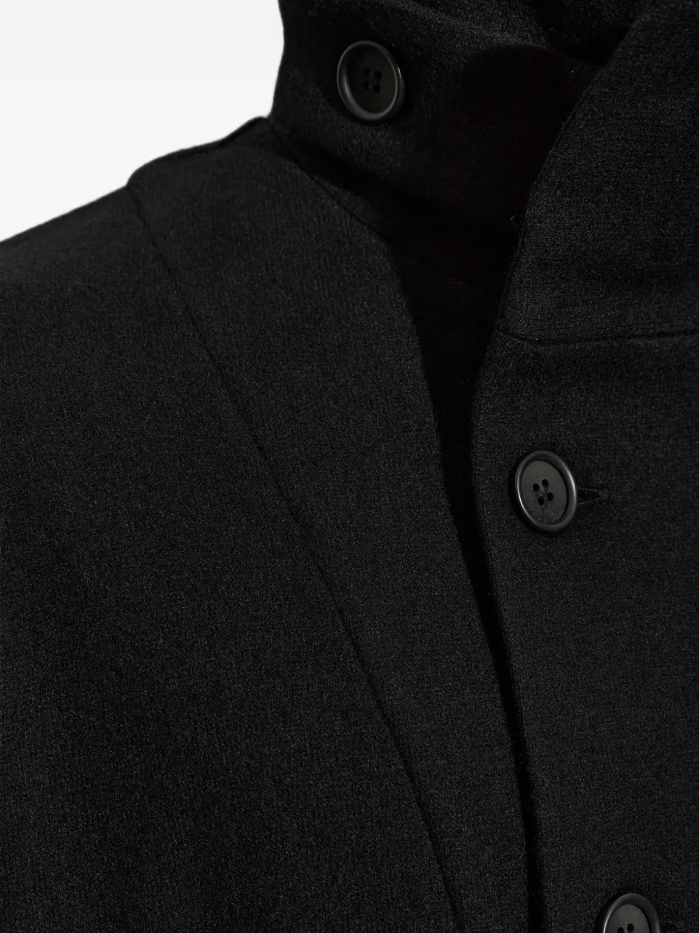 Yohji Yamamoto Jas met opstaande kraag en knoopsluiting aan de voorkant Zwart