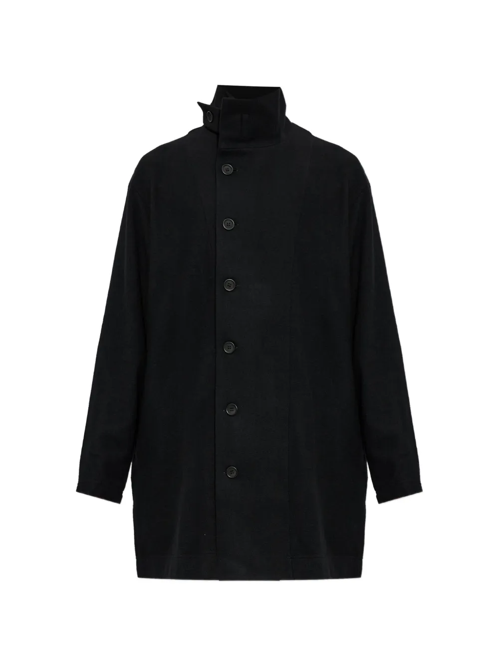 Yohji Yamamoto stand-up collar button-front coat