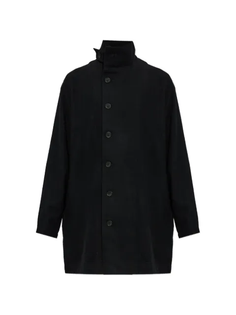 Yohji Yamamoto stand-up collar button-front coat