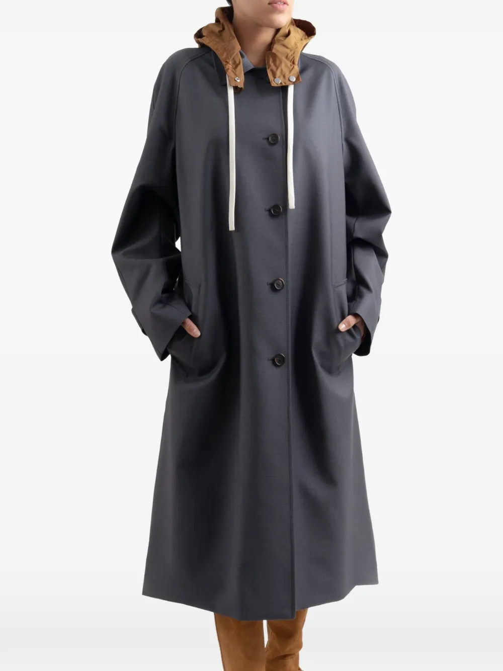 Miu Miu hooded oversized coat - Gris Miu Miu hooded oversized coat - Gris