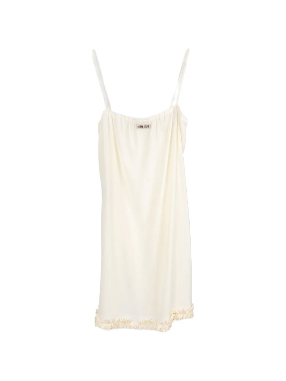 Miu Miu embroidered marocain crepe dress - Toni neutri