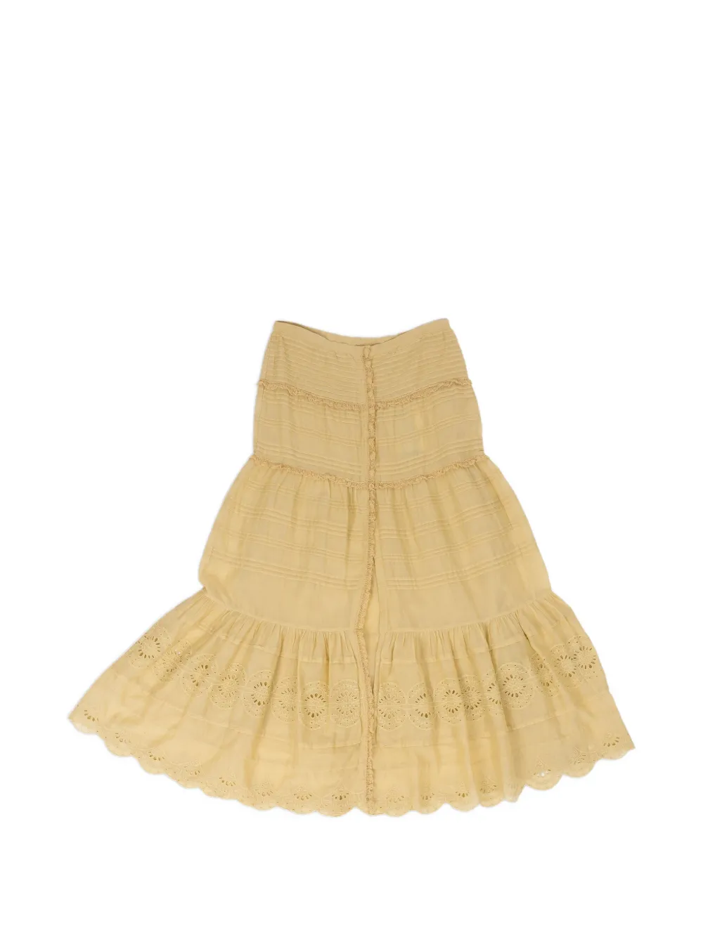 ISABEL MARANT Paoline tiered maxi skirt Geel