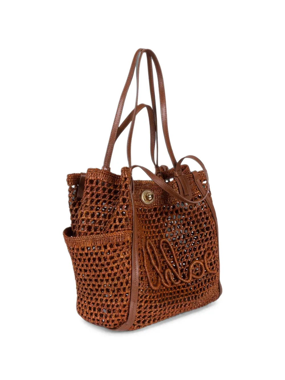 Chloé Iconic gehaakte raffia shopper Bruin