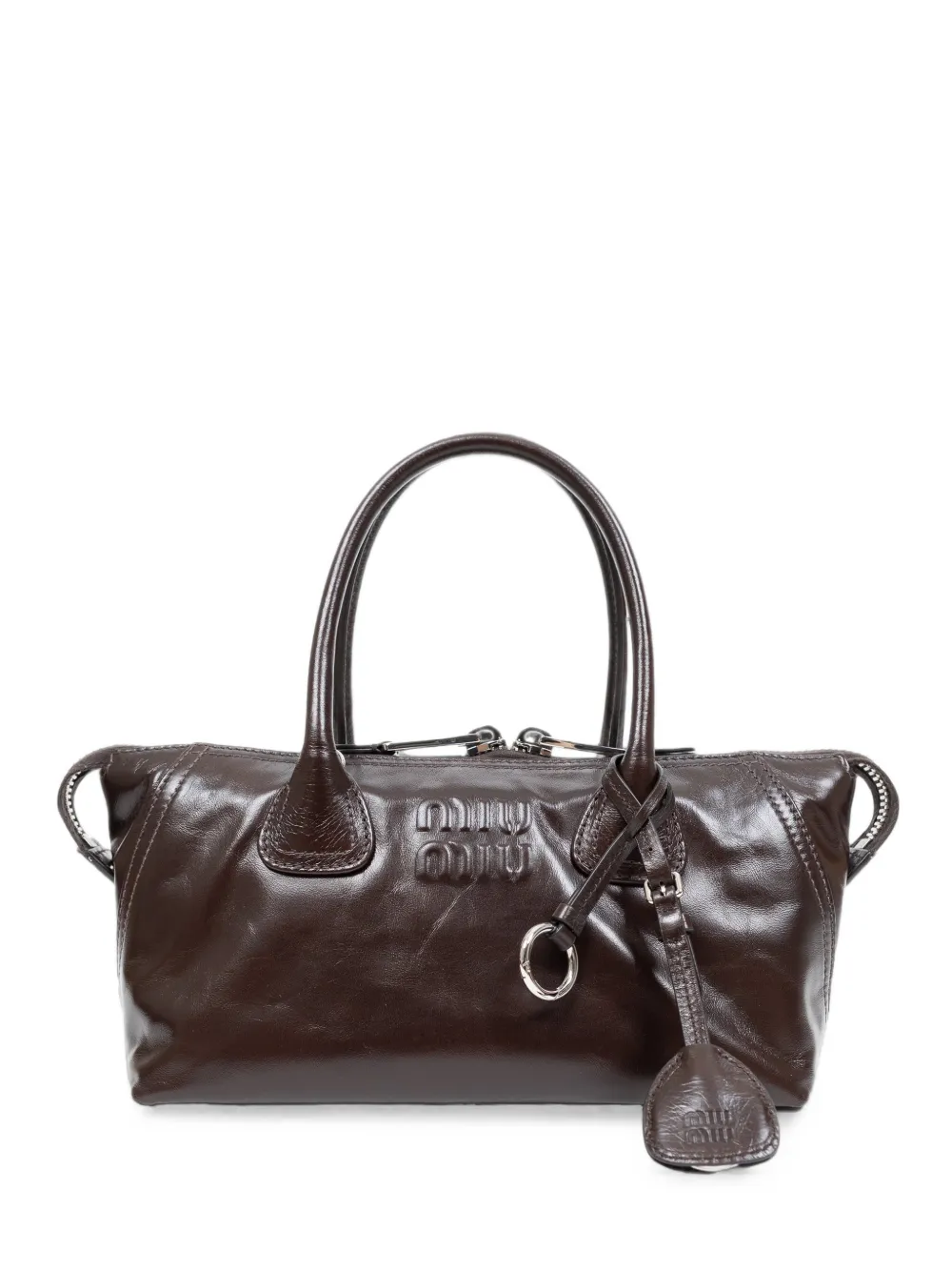 Miu Miu Handtasche aus glänzendem Leder - Braun
