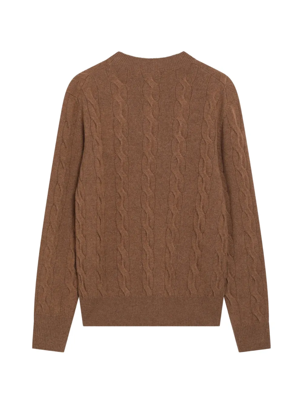 AMI Paris cable-knit crew-neck sweater Bruin