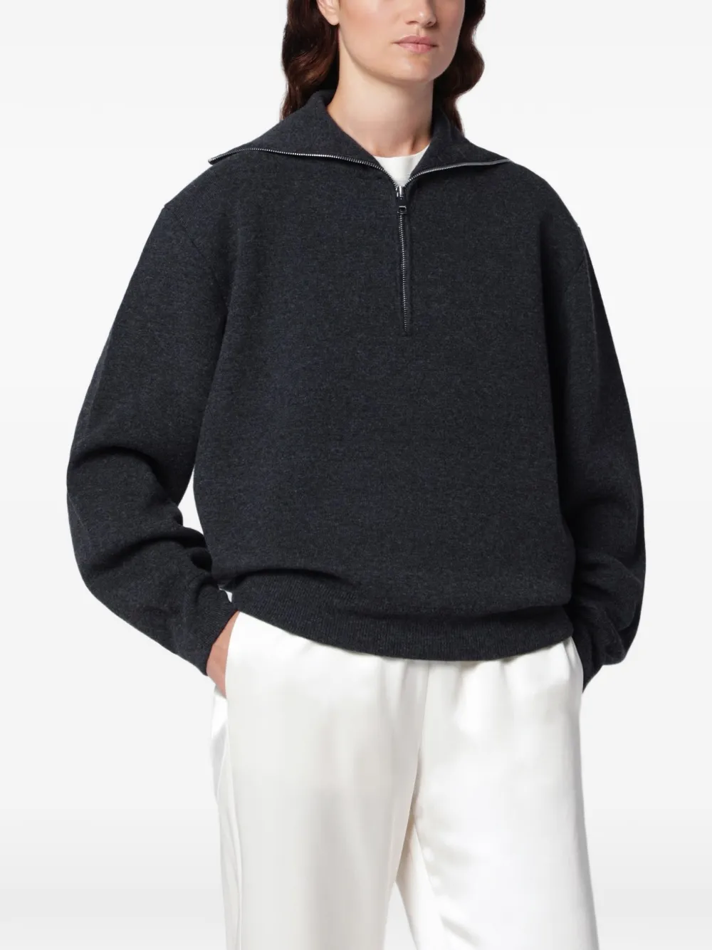 Róhe zip-up knitted sweater