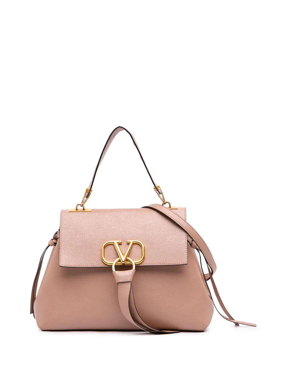 Valentino Garavani Pre-Owned 2000-2017 Medium Grained Calfskin VRing Top Handle Bag satchel - Marrone
