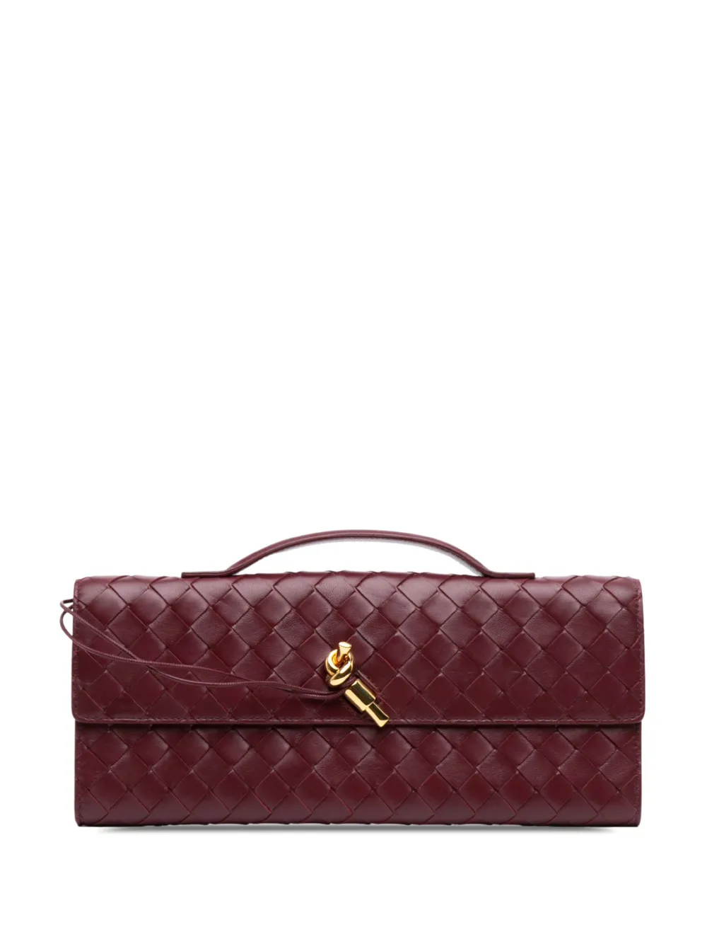 Bottega Veneta Pre-Owned 2012-2026 Lambskin Intrecciato Andiamo clutch bag - Rosso