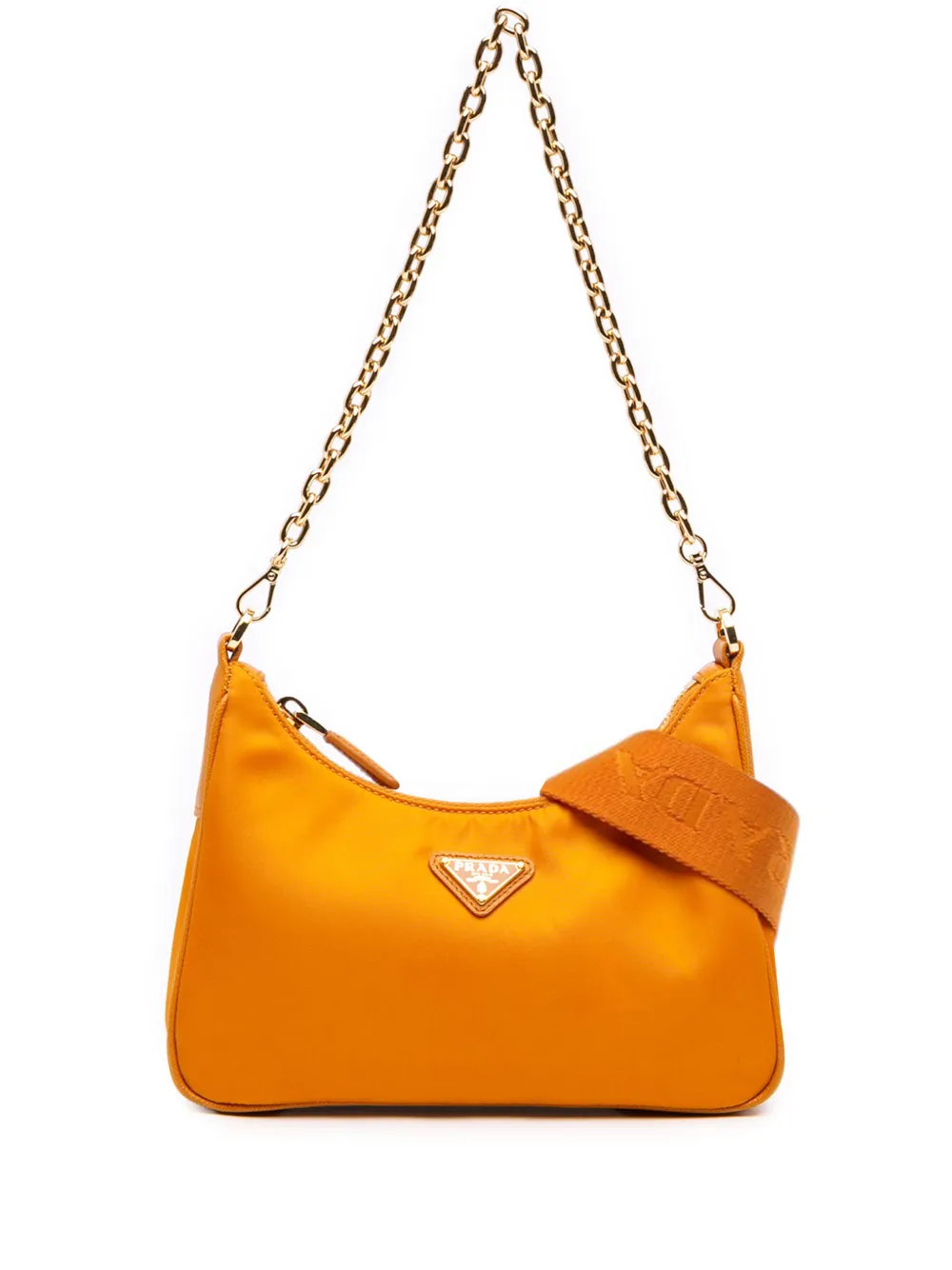 Prada Pre-Owned 2019-2026 Saffiano Trimmed Re Nylon Re Edition 2005 satchel - Arancione