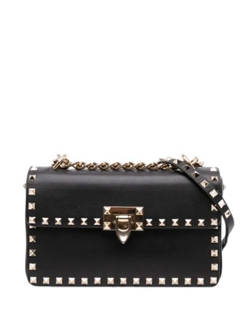 Valentino Garavani Pre-Owned 2018-2026 Small Leather Rockstud Flip Lock Chain crossbody bag
