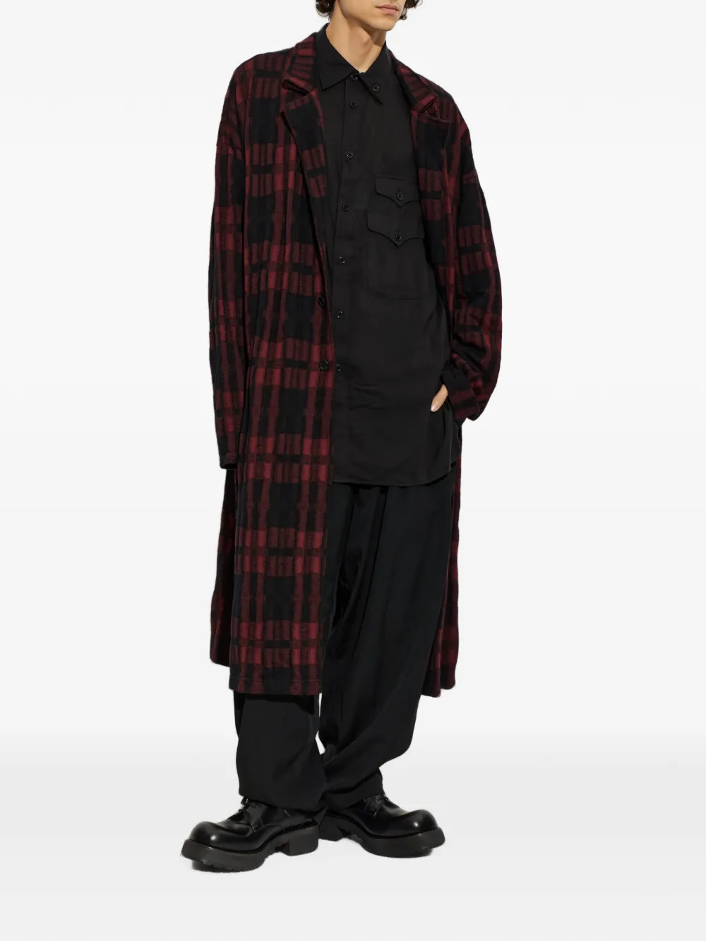 Yohji Yamamoto button-down flap-pocket shirt Zwart