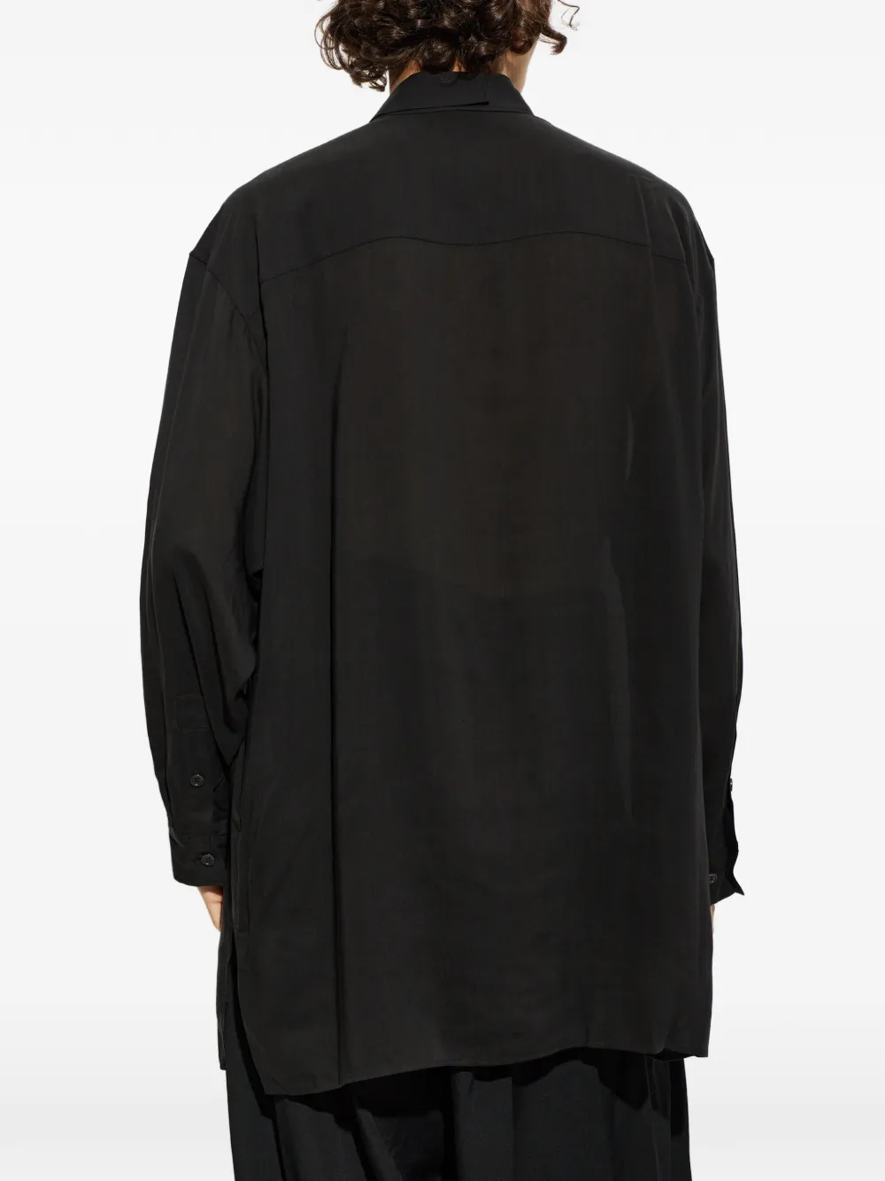 Yohji Yamamoto button-down flap-pocket shirt Zwart