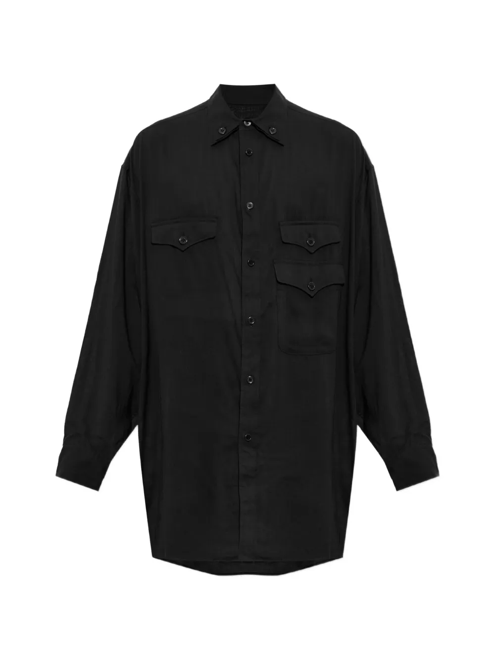 Yohji Yamamoto button-down flap-pocket shirt