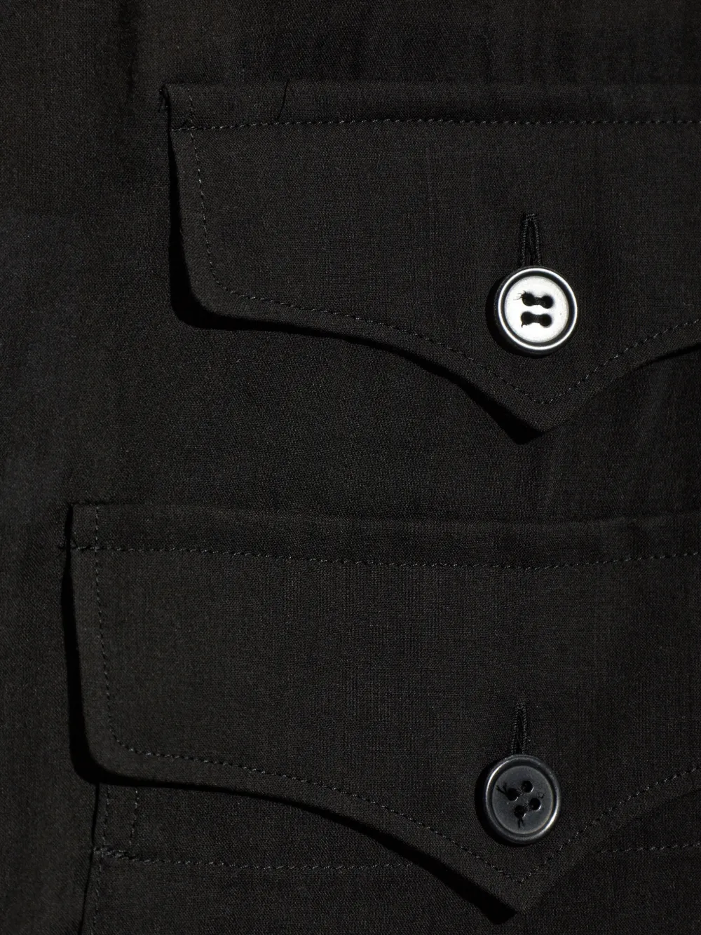 Yohji Yamamoto button-down flap-pocket shirt Zwart