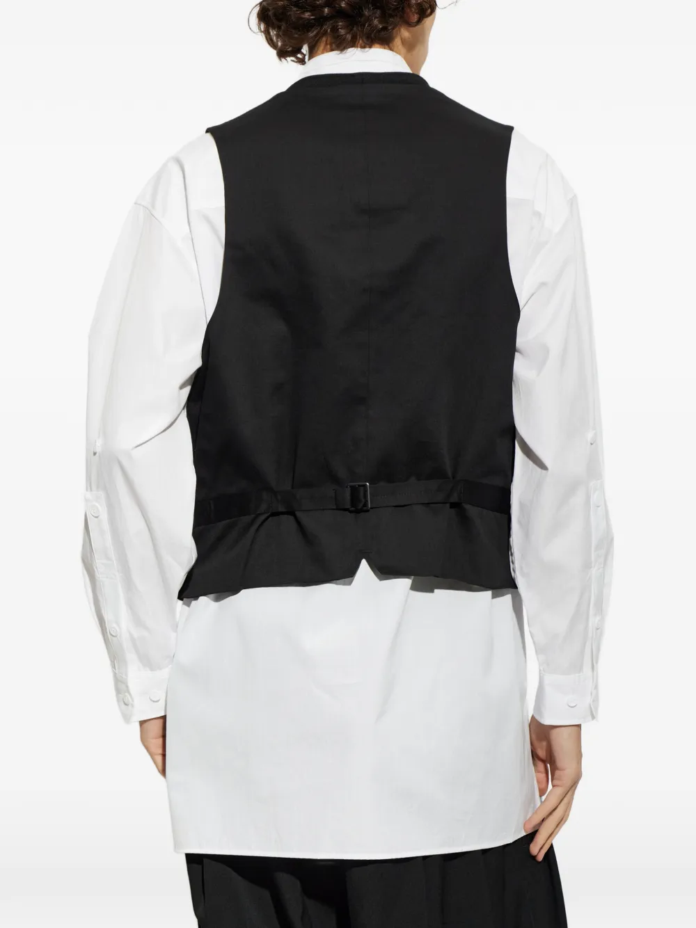 Yohji Yamamoto Wollen gilet met meerdere zakken Zwart