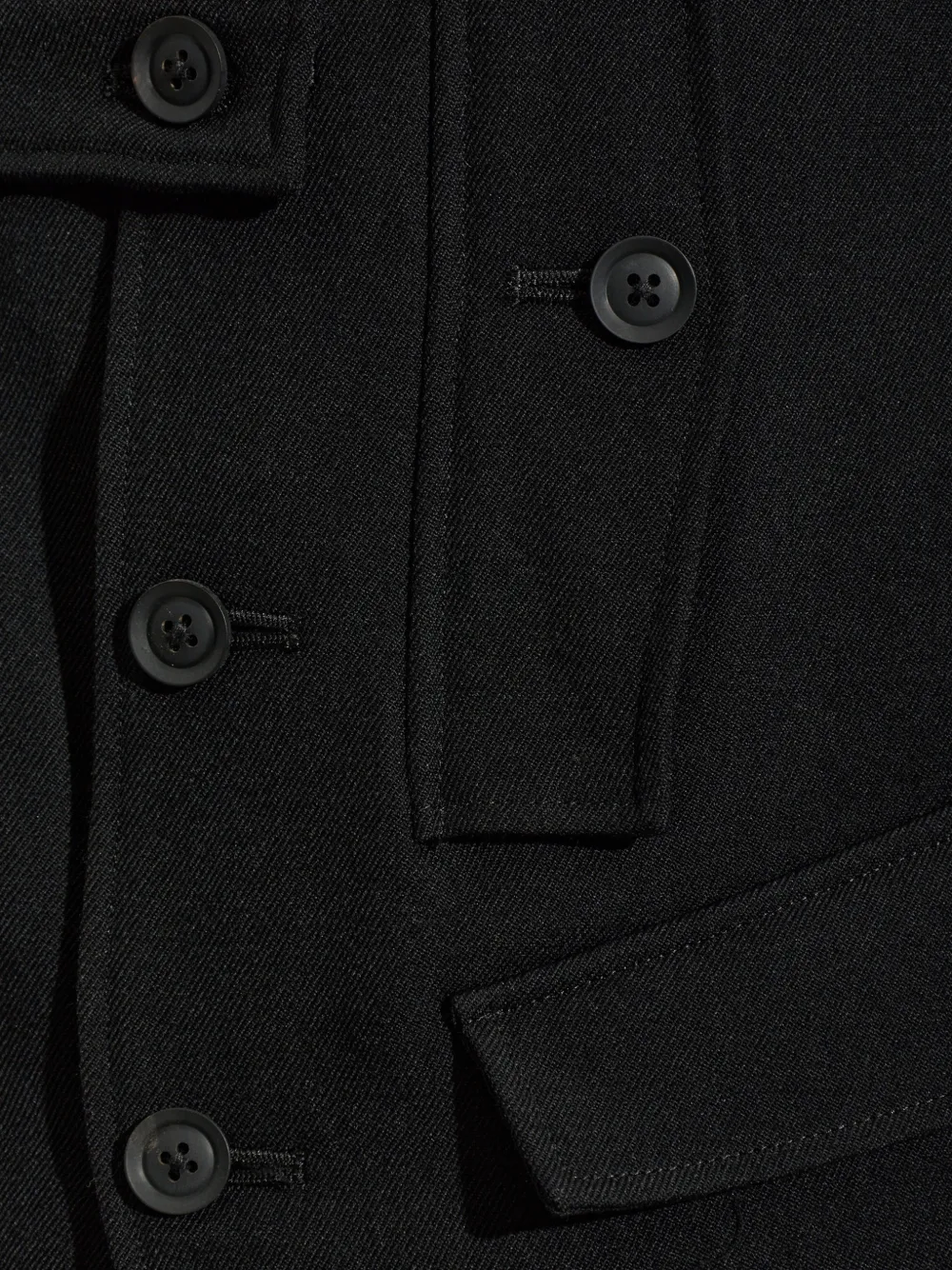 Yohji Yamamoto Wollen gilet met meerdere zakken Zwart