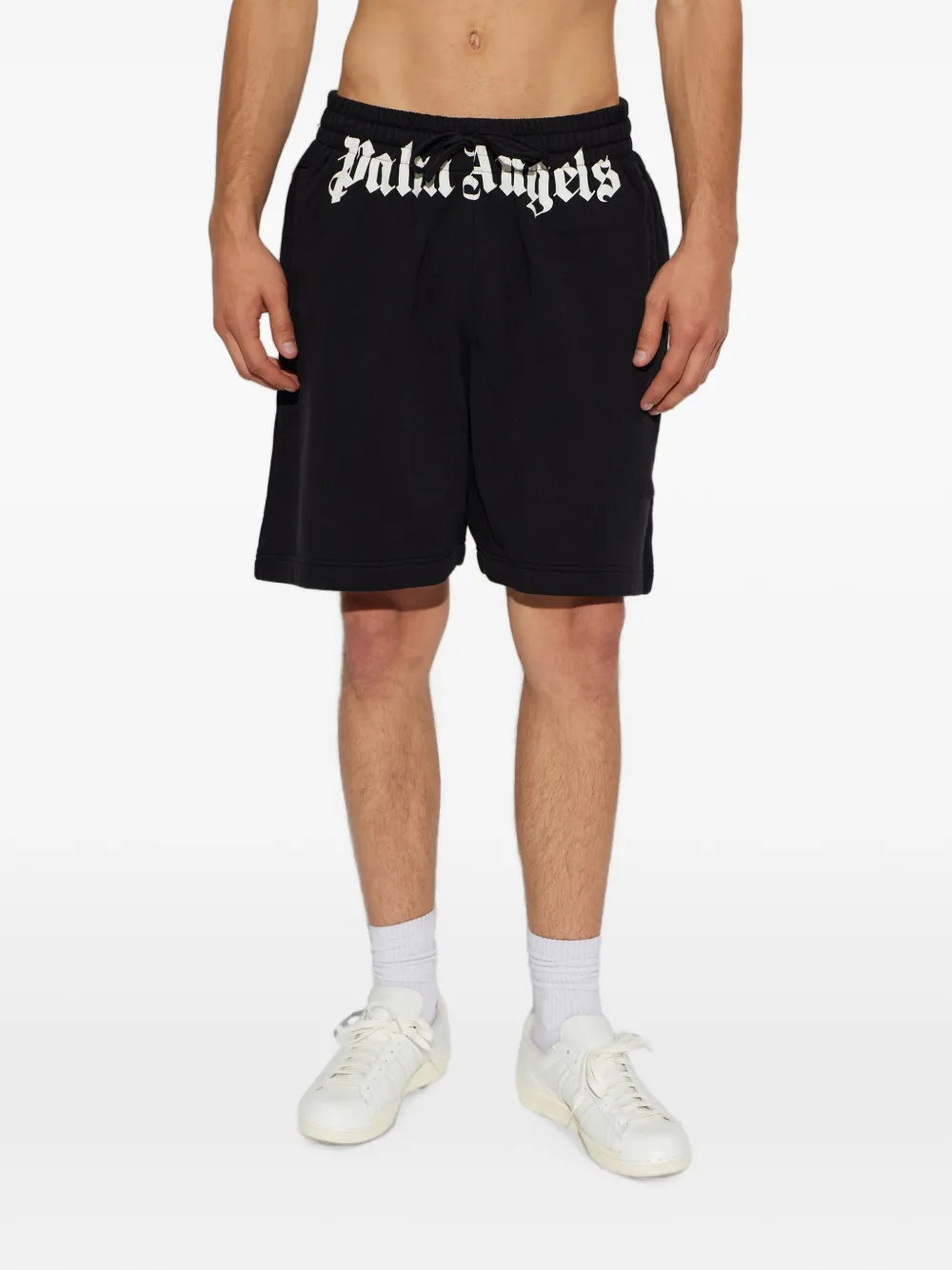 Palm Angels Shorts met logoprint Zwart