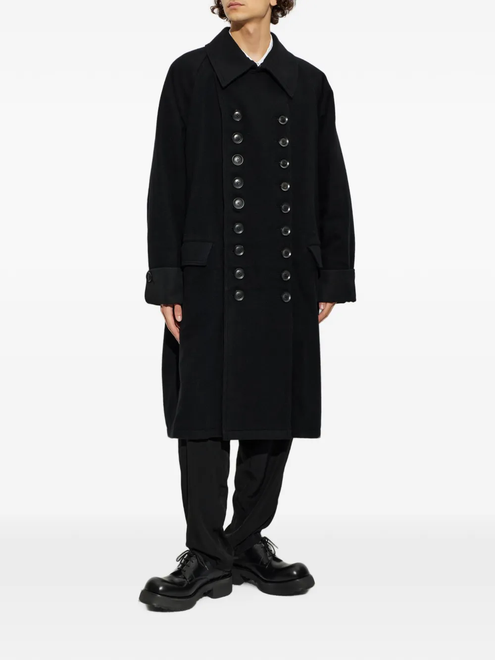 Yohji Yamamoto Jas met dubbele rij knopen Zwart
