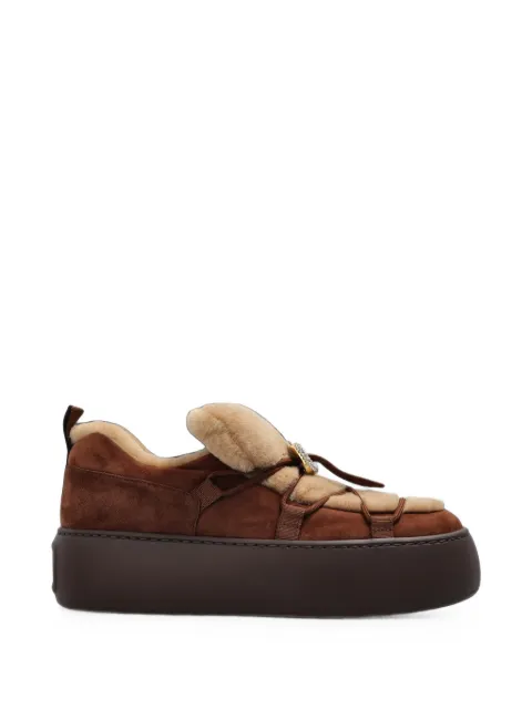 Roger Vivier botas de ante con ribete de pelo de borrego
