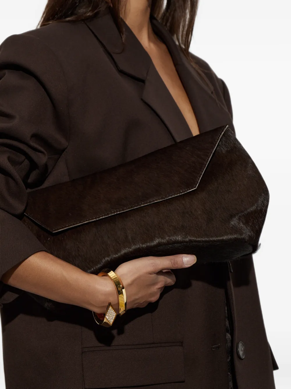 Gestuz Gzwedala pony-hair leather shoulder bag Bruin