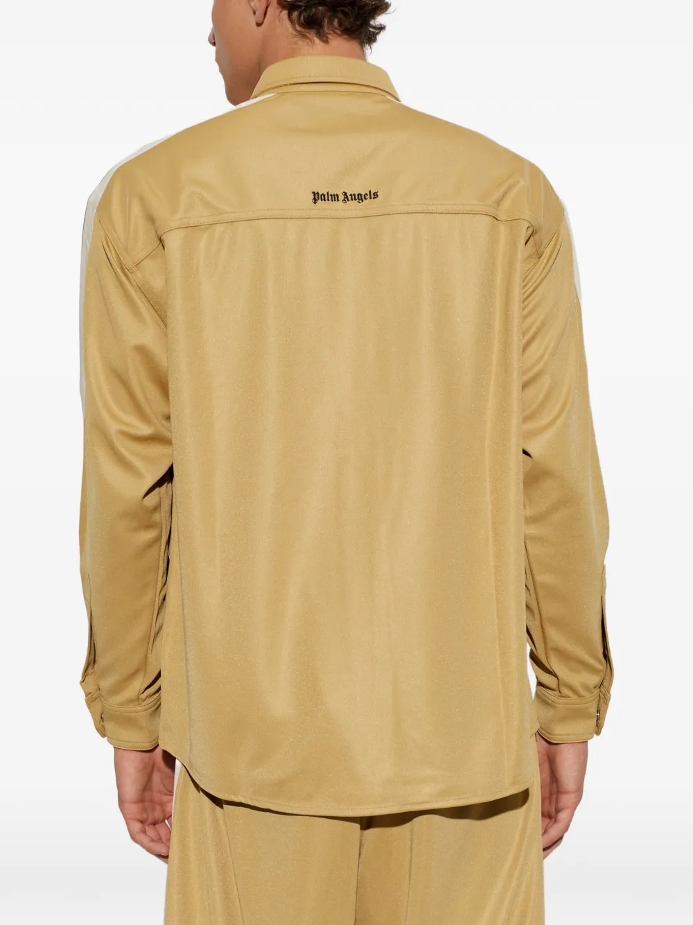 Palm Angels Overhemd met zijstreep en zakdetail Beige