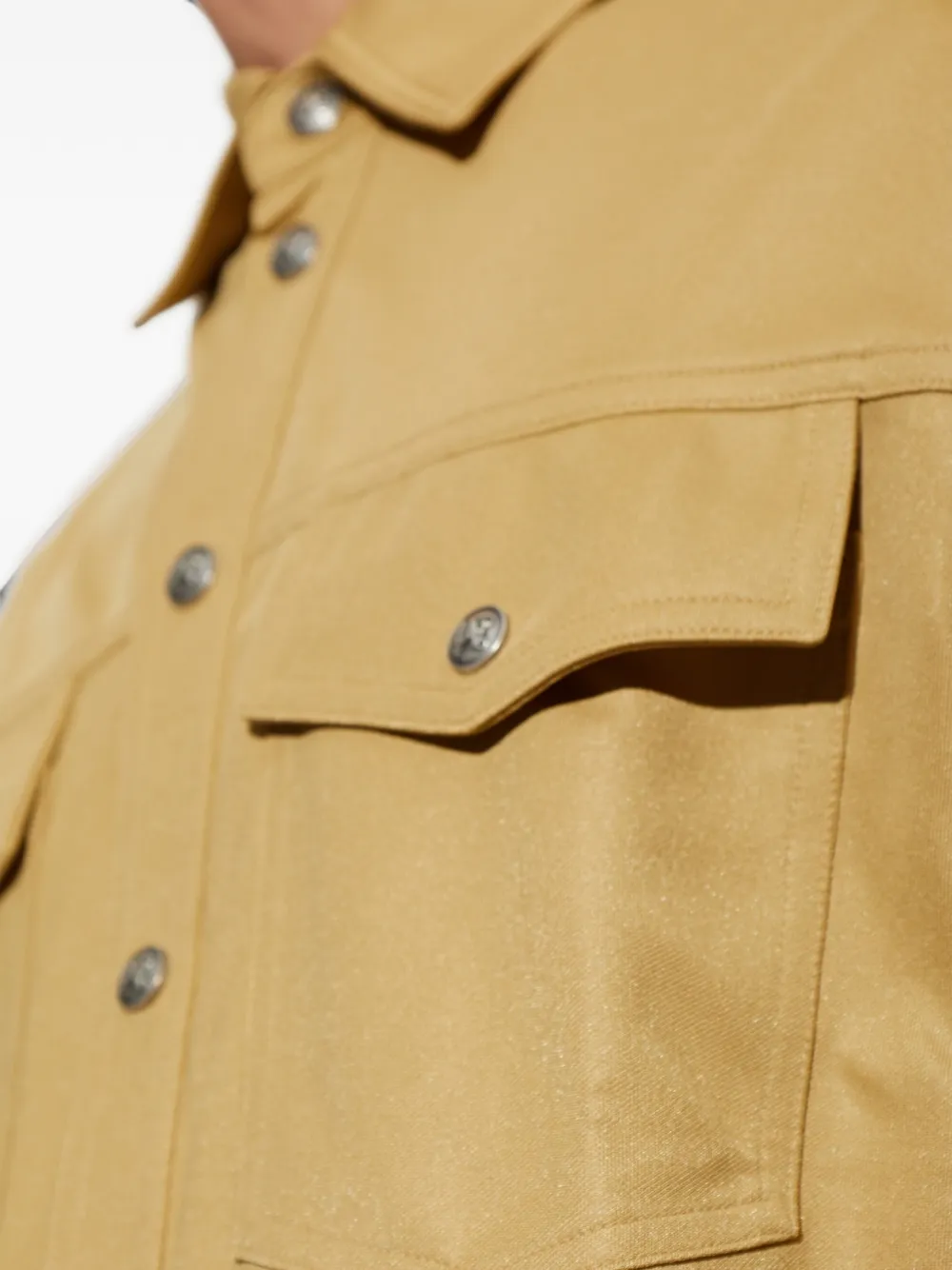 Palm Angels Overhemd met zijstreep en zakdetail Beige
